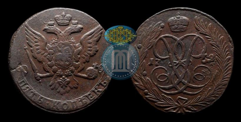 Picture 5 kopecks 1763 year ЕМ 
