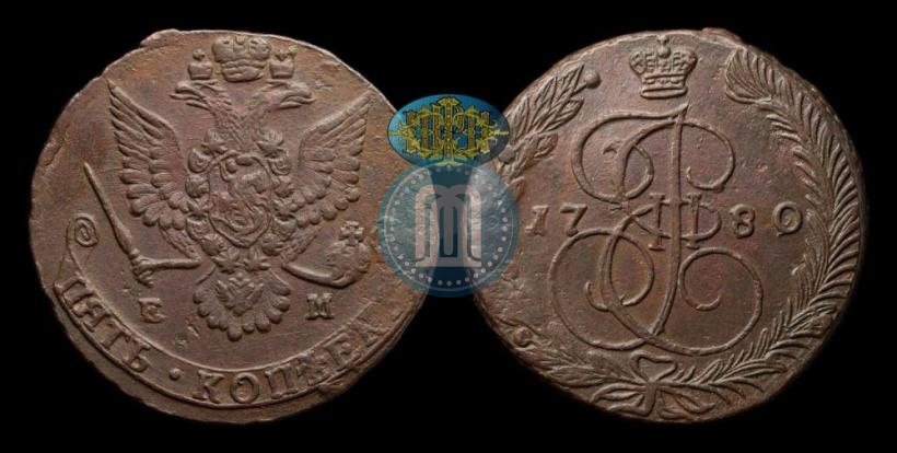 Picture 5 kopecks 1780 year ЕМ 