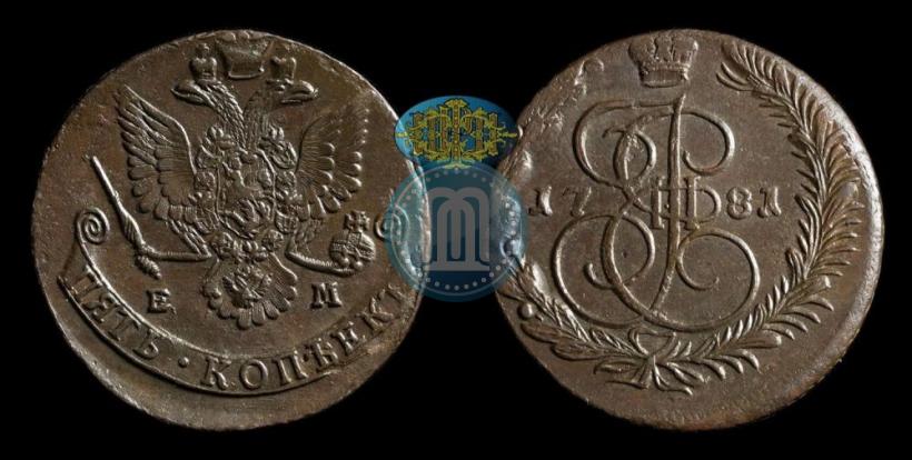 Picture 5 kopecks 1781 year ЕМ 