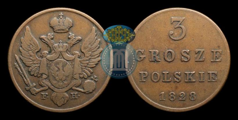 Фото 3 гроша 1828 года FH 