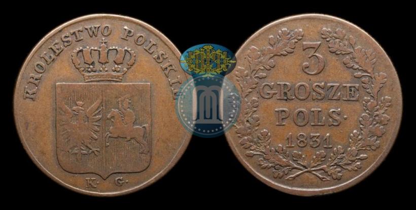 Picture 3 grosze 1831 year KG "Polish uprising"
