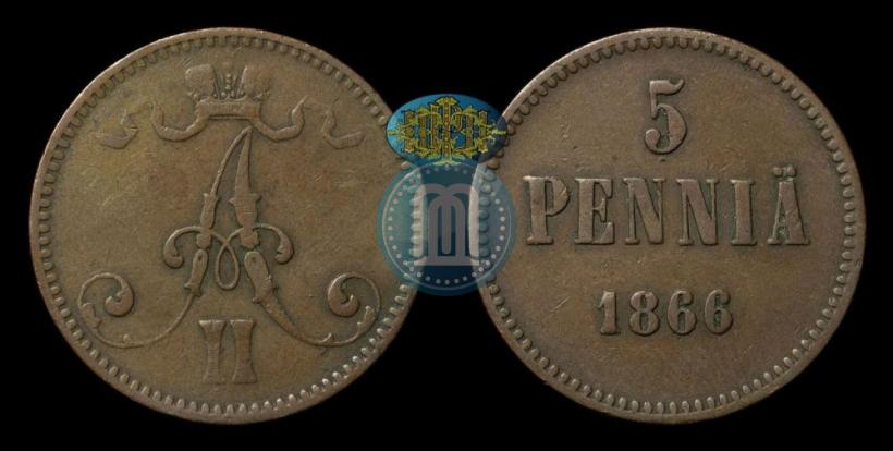 Фото 5 пенни 1866 года  