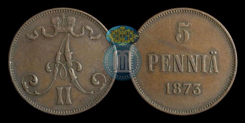 Picture 5 pennia 1873 year  