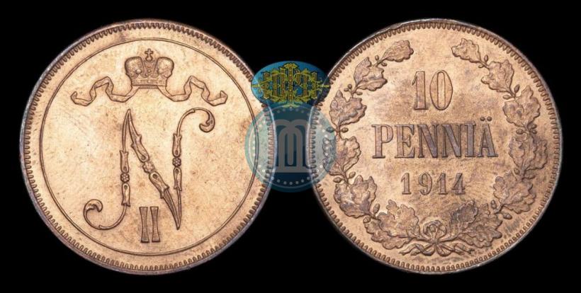 Picture 10 pennia 1914 year  