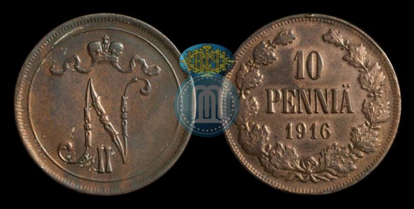 Фото 10 пенни 1916 года  