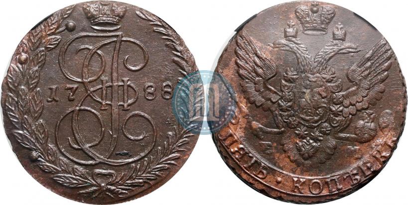 Фото 5 копеек 1788 года ЕМ 