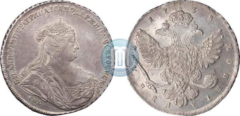Picture 1 rouble 1738 year СПБ "Petersburg type"