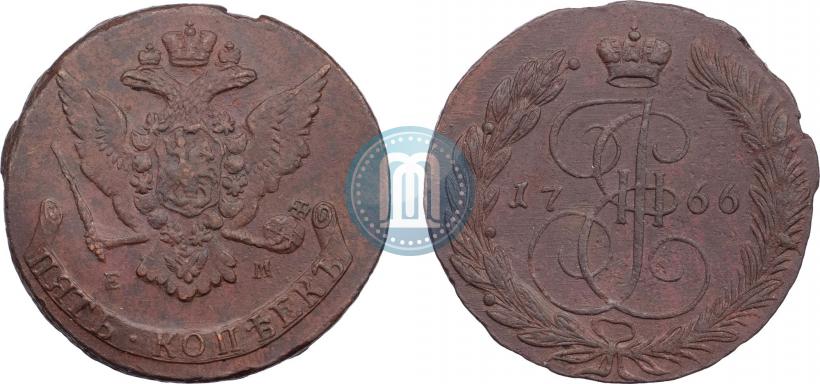Фото 5 копеек 1766 года ЕМ 