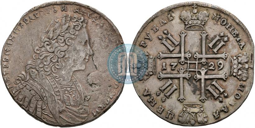Фото 1 рубль 1729 года  "Тип 1728"