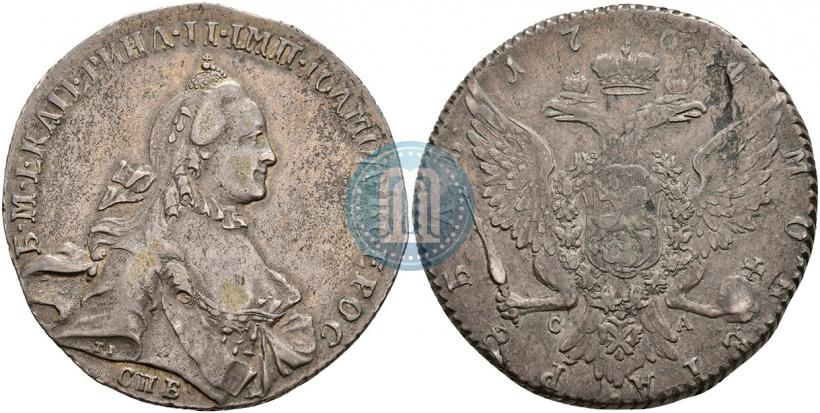 Фото 1 рубль 1764 года СПБ-СА 