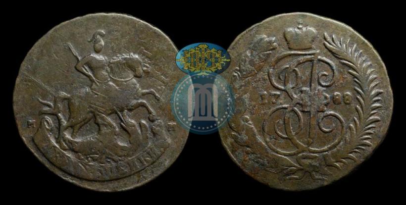 Фото 2 копейки 1788 года ММ 