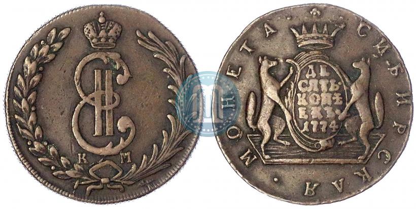 Picture 10 kopecks 1774 year КМ 