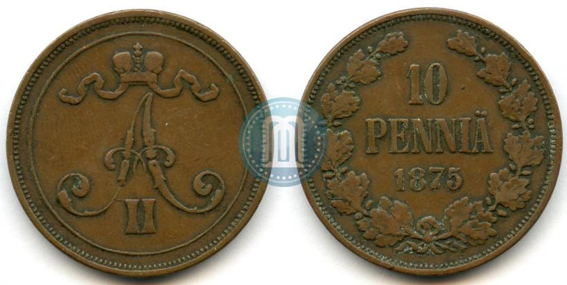 Picture 10 pennia 1875 year  