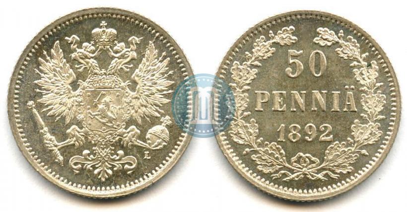 Фото 50 пенни 1892 года L 