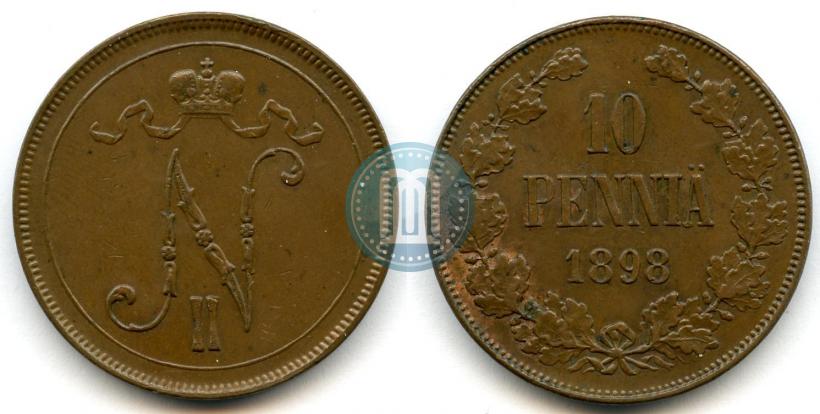 Фото 10 пенни 1898 года  