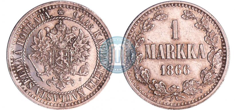 Picture 1 markka 1866 year S 