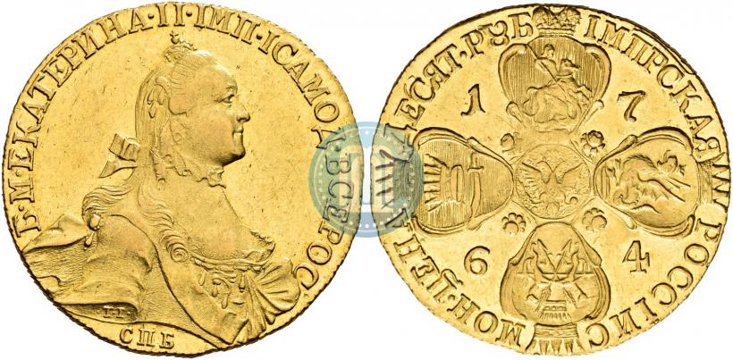 Picture 10 roubles 1764 year СПБ 