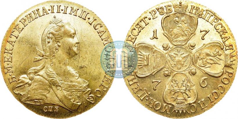 Picture 10 roubles 1776 year СПБ 