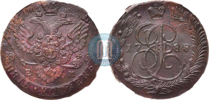 Picture 5 kopecks 1788 year ЕМ 