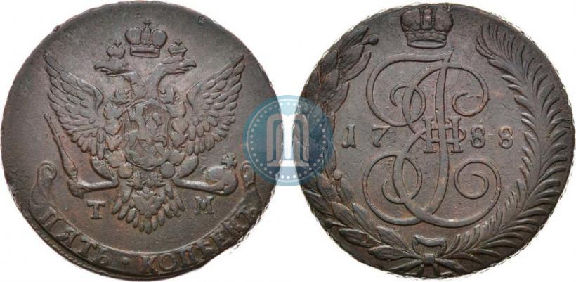 Picture 5 kopecks 1788 year ТМ 