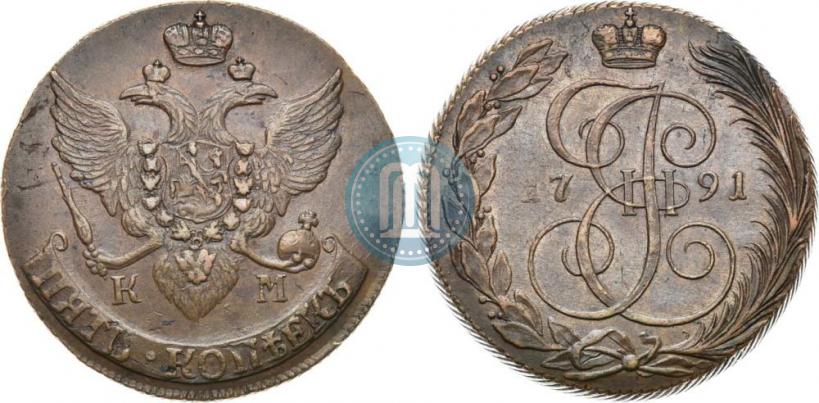 Picture 5 kopecks 1791 year КМ 