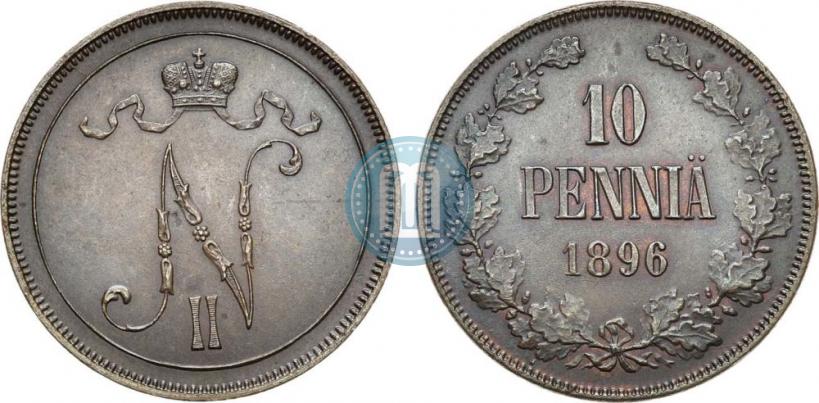 Фото 10 пенни 1896 года  