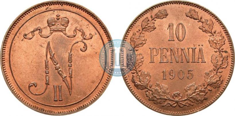 Picture 10 pennia 1905 year  