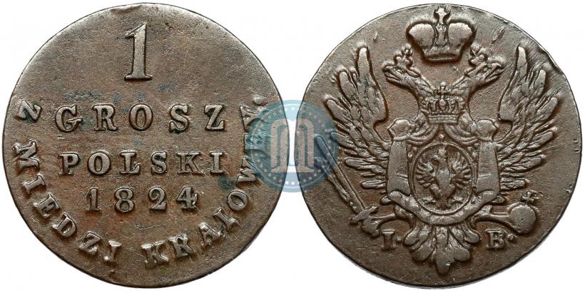 Picture 1 grosz 1824 year IB "Z MIEDZI KRAIOWEY"