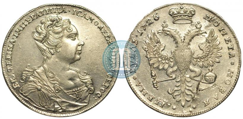 Picture 1 rouble 1726 year  "Moscow type, portrait turned to the right"