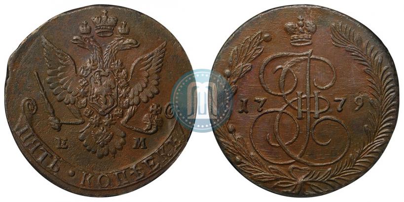 Picture 5 kopecks 1779 year ЕМ 