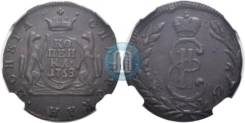 Picture 1 kopeck 1768 year КМ 