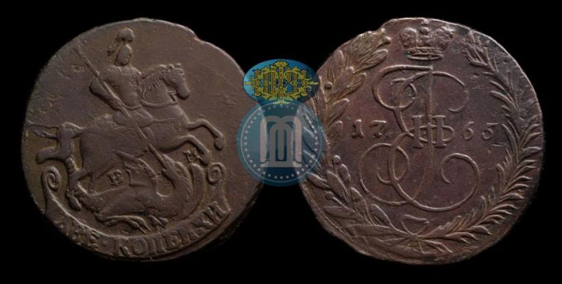Фото 2 копейки 1765 года ЕМ 