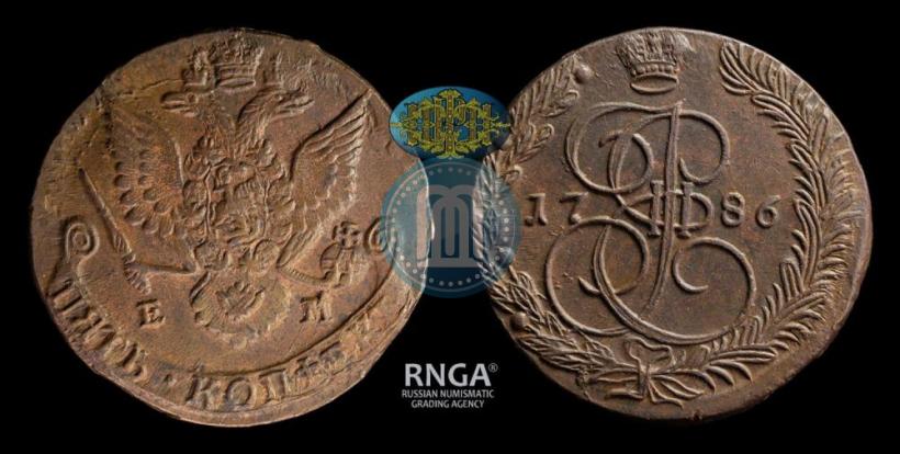 Фото 5 копеек 1786 года ЕМ 