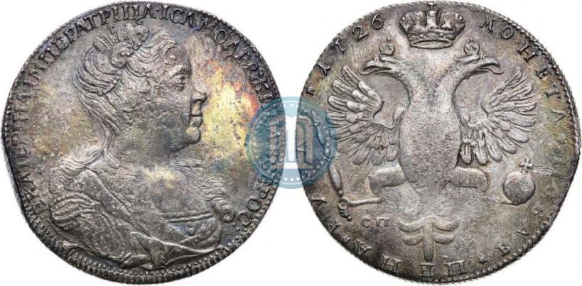 Picture 1 rouble 1726 year СПБ "Petersburg type, portrait turned to the right"