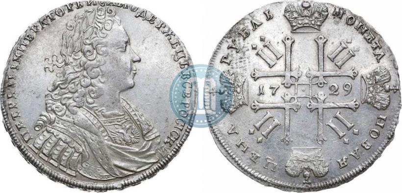 Фото 1 рубль 1729 года  "Тип 1728"