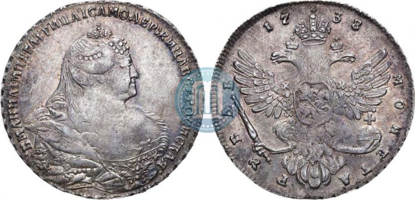 Picture 1 rouble 1738 year  "Moscow type"