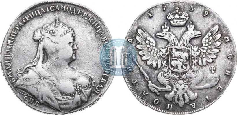 Фото Полтина 1739 года СПБ "Петербургский тип"