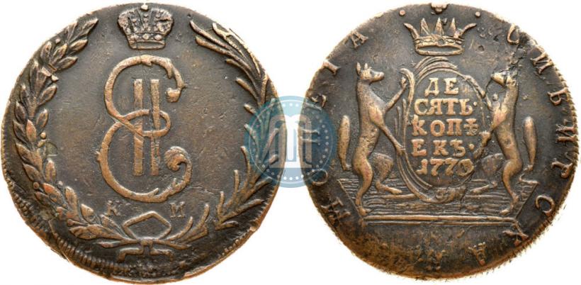 Фото 10 копеек 1770 года КМ 