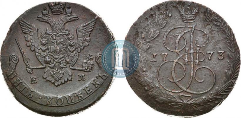 Фото 5 копеек 1773 года ЕМ 