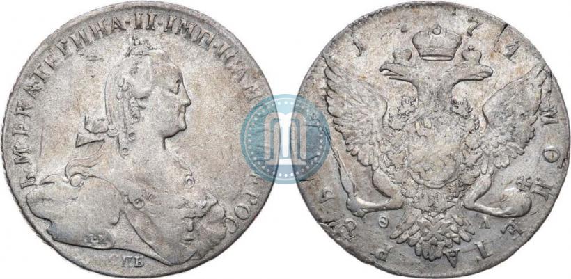 Picture 1 rouble 1774 year СПБ-ФЛ 