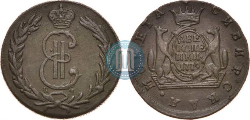 Фото 2 копейки 1779 года КМ 