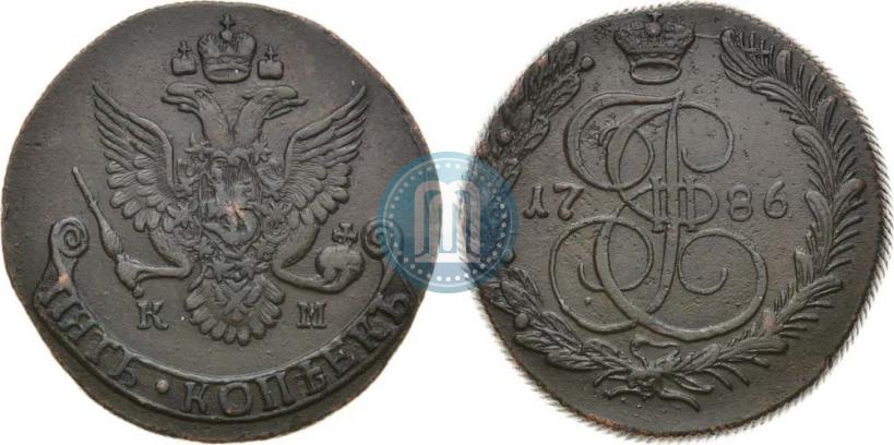 Picture 5 kopecks 1786 year КМ 