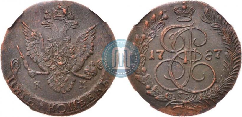 Фото 5 копеек 1787 года КМ 