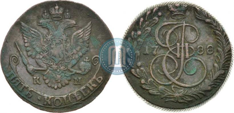 Picture 5 kopecks 1788 year КМ 