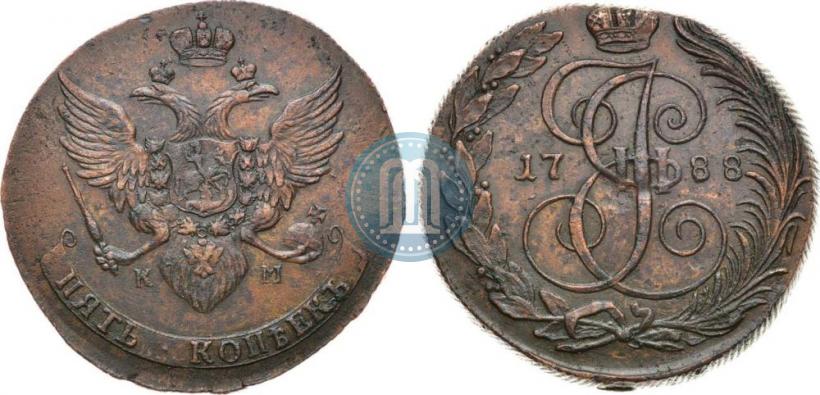 Picture 5 kopecks 1788 year КМ 