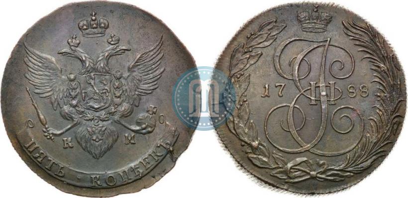 Picture 5 kopecks 1788 year КМ 