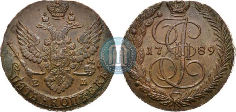 Picture 5 kopecks 1789 year ЕМ 