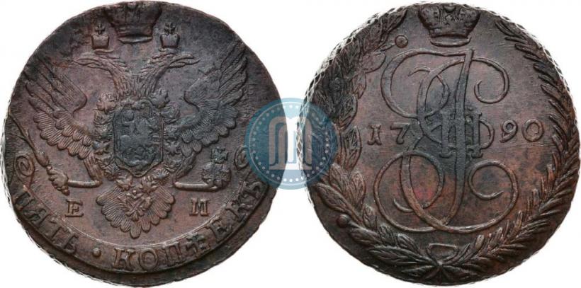 Picture 5 kopecks 1790 year ЕМ 