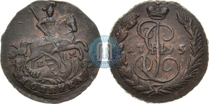 Picture 1 kopeck 1795 year ЕМ 