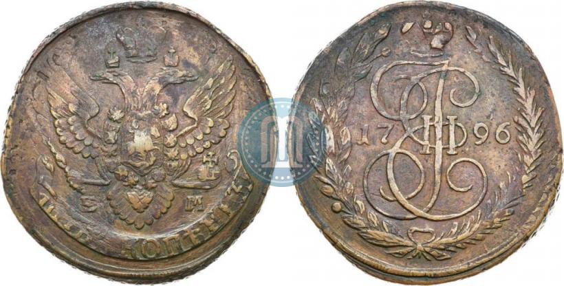 Picture 5 kopecks 1796 year ЕМ "Paul's restrike"